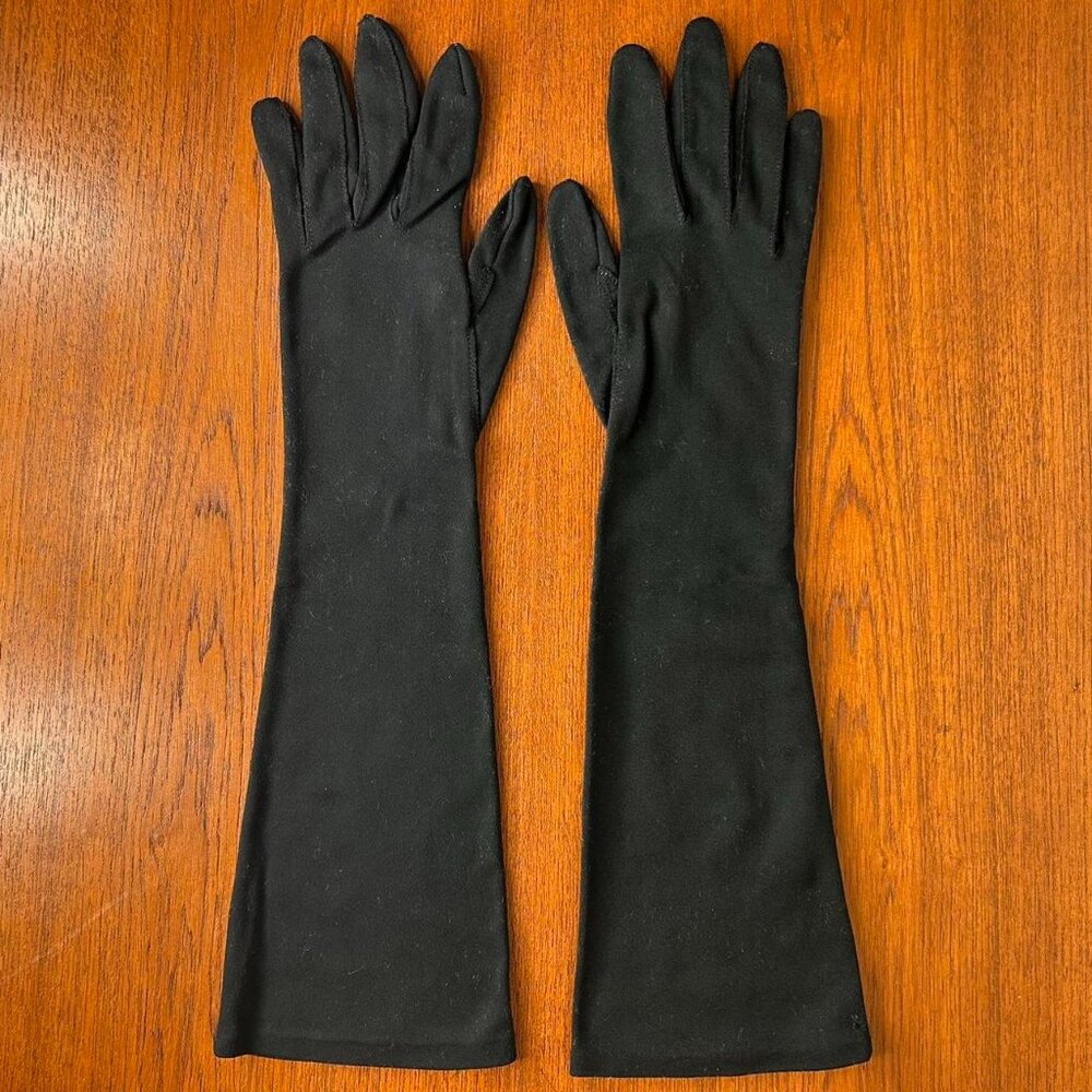 Vintage Black Full Length Nylon Gloves